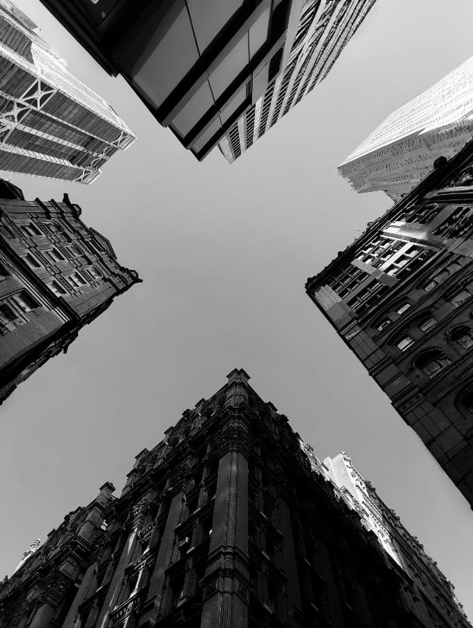 Looking Up at New York Blocks